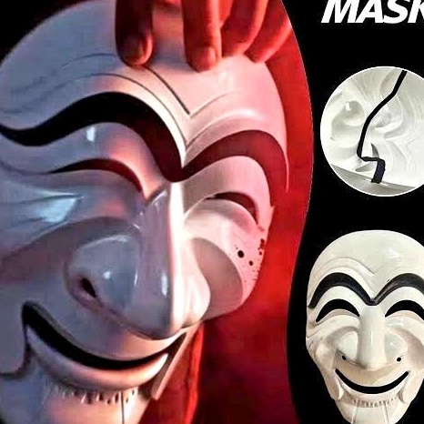 KF7 Topeng money heist korea salvador dali korea mask kostum halloween