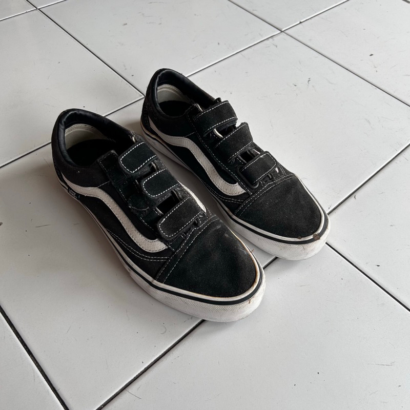 Vans Old Skool Velcro Pro Black White Original