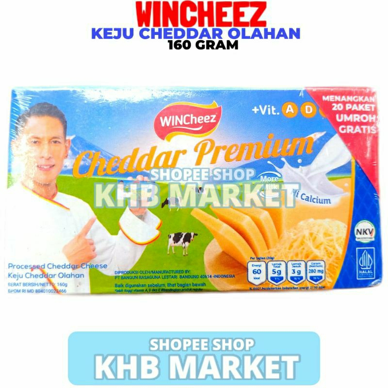 

Wincheez Keju Cheddar Olahan Premium 160 Gram