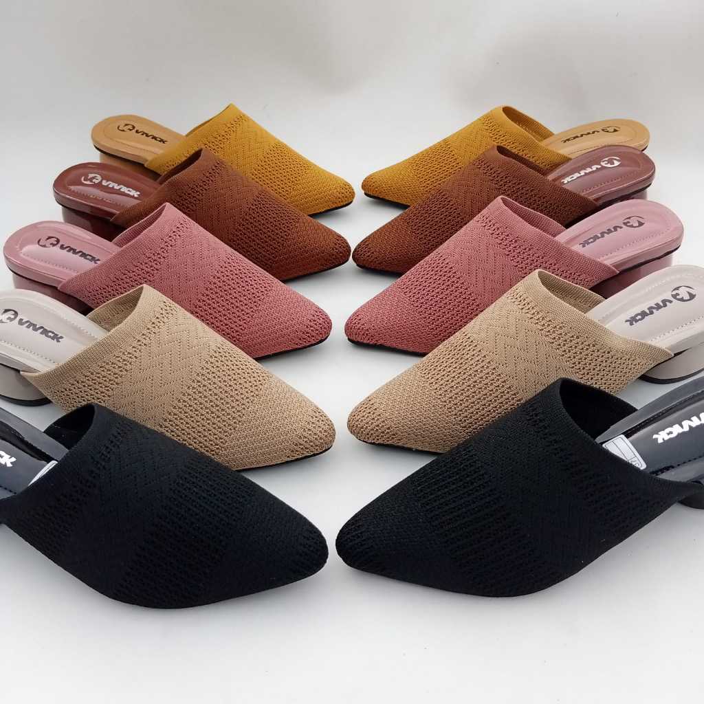 VC VIVICK 01 sepatu sandal wanita rajut import terbaru  sandal heels hak 5cm sol karet