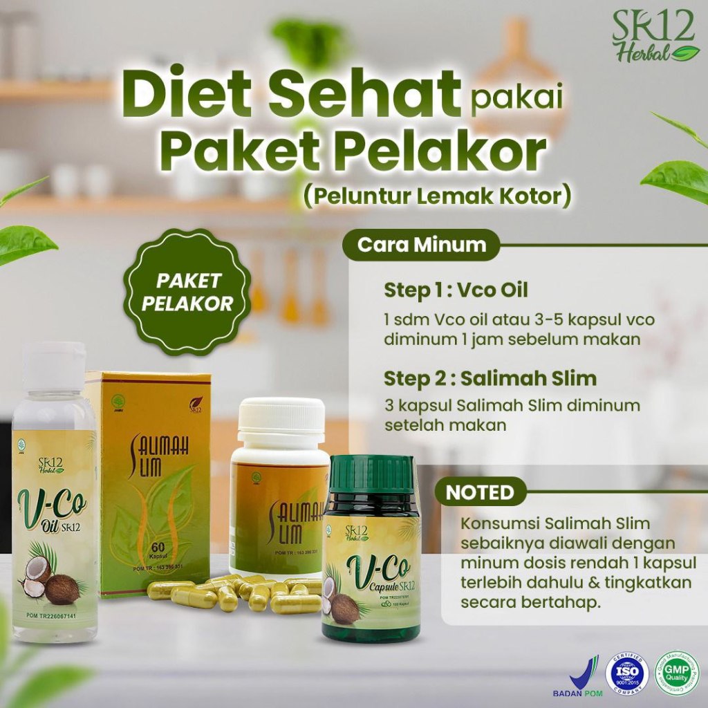Pelangsing Badan Cepat dan Ampuh Paket Pelakor Salimah Slim SR12 Original Peluntur Lemak Kotor BPOM 