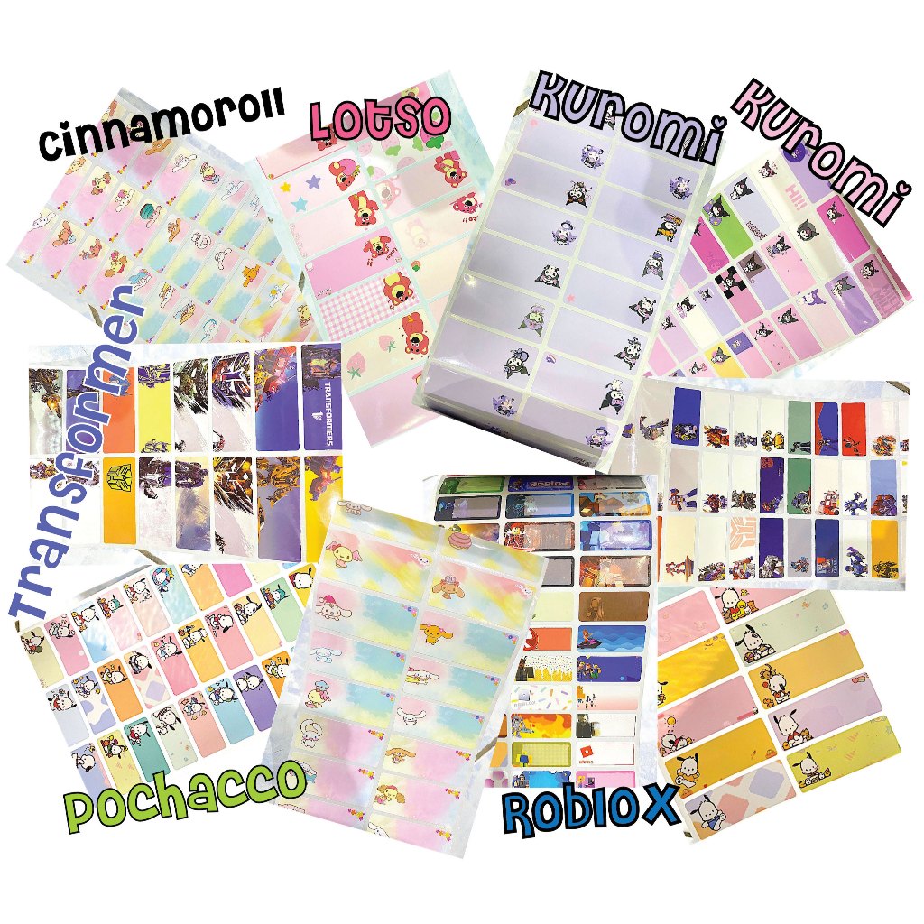 

Assorted sticker label nama waterproof