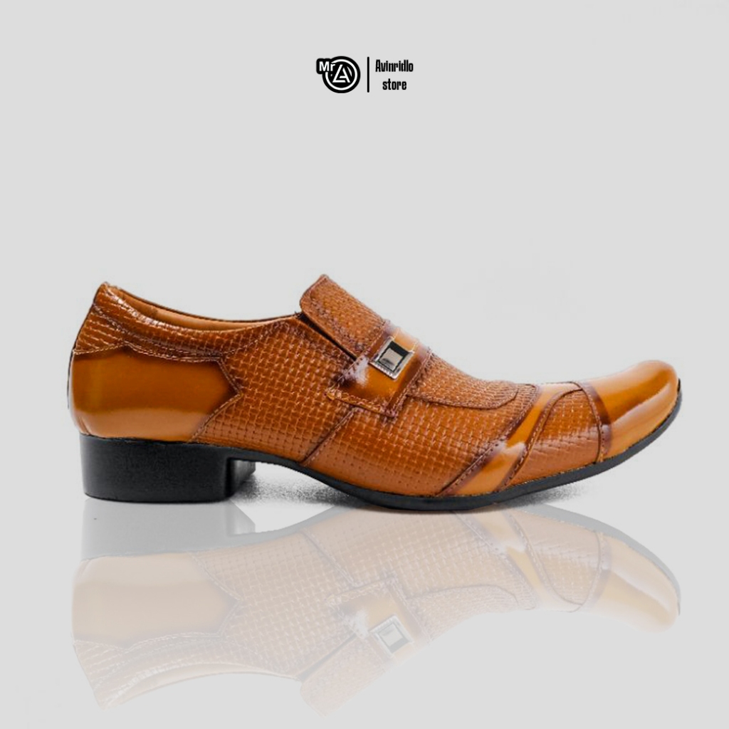 Mr.LA * Sepatu Kulit Formal Pria TGR TAN | Sepatu Formal Kantoran Bahan Kulit Sapi | Sepatu Big Size