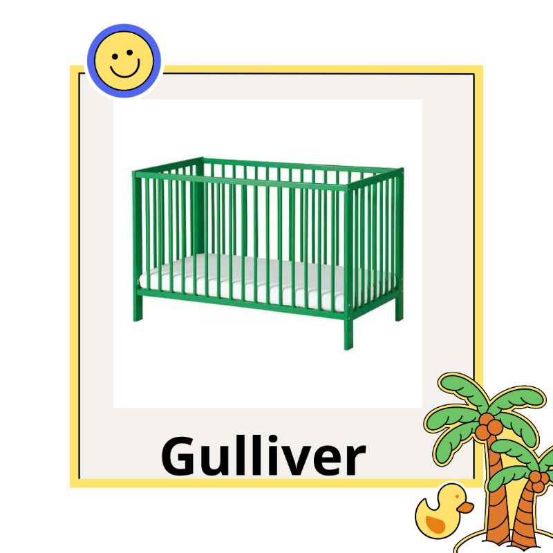 GULLIVER.      Ranjang bayi, hijau, 60x120 cm