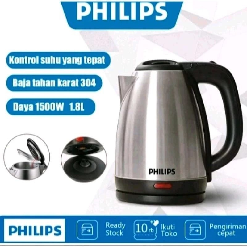 TEKO LISTRIK PHILIPS KETTLE LISTRIK 1.8L 1500 WAT -TEKO LISTRIK PEMANAS AIR