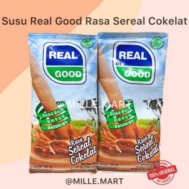 

[Per pcs] SUSU REAL GOOD SUSU BANTAL MINI RASA COKELAT/REALGOOD SUSU COKLAT 50ML