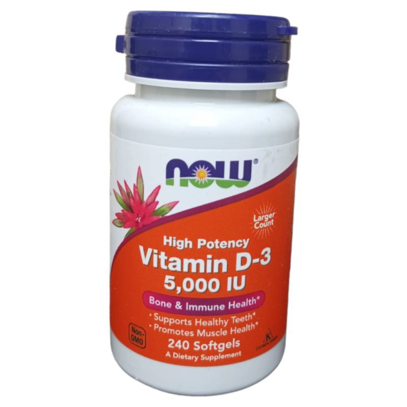 

NOW Vitamin D3 5000 IU High Potency 240 Softgels