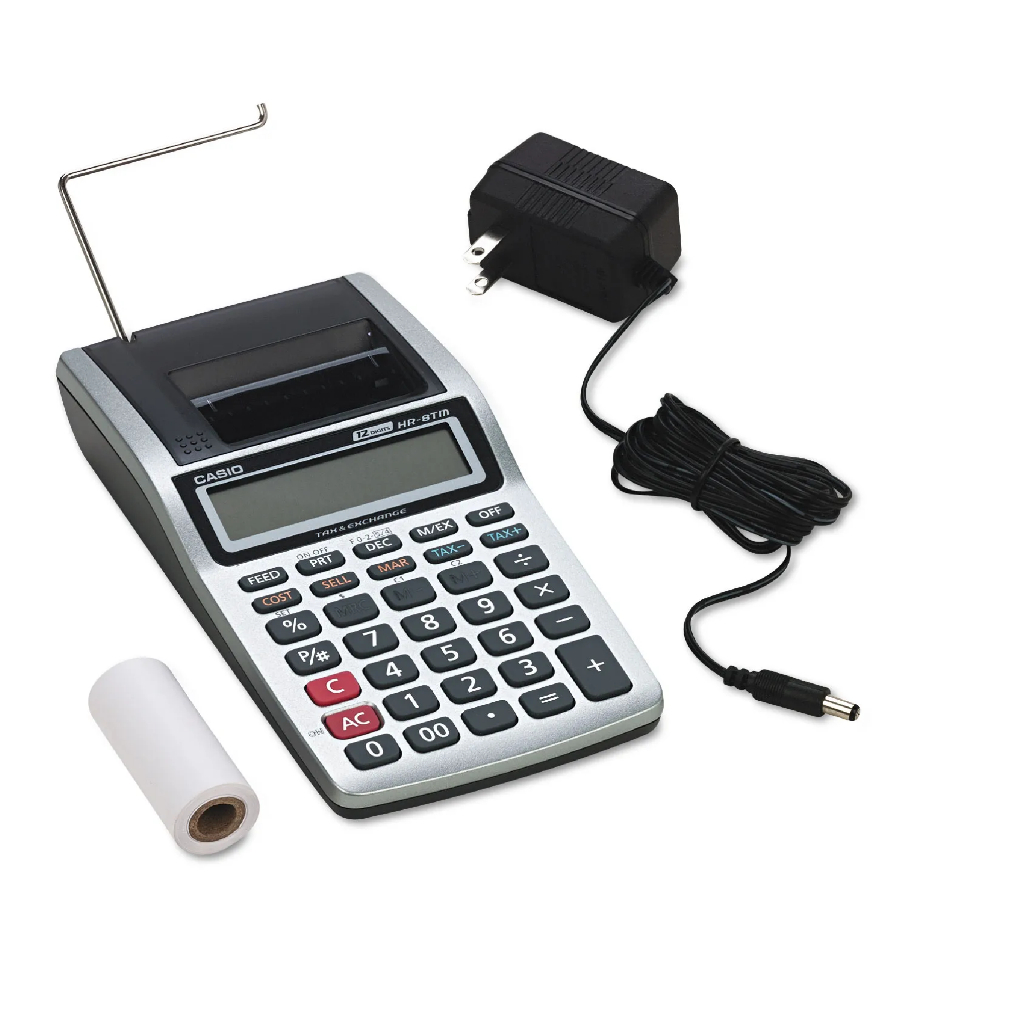 

Casio Printing 12 Digital HR-8TM . Kalkulator + Printer Thermal