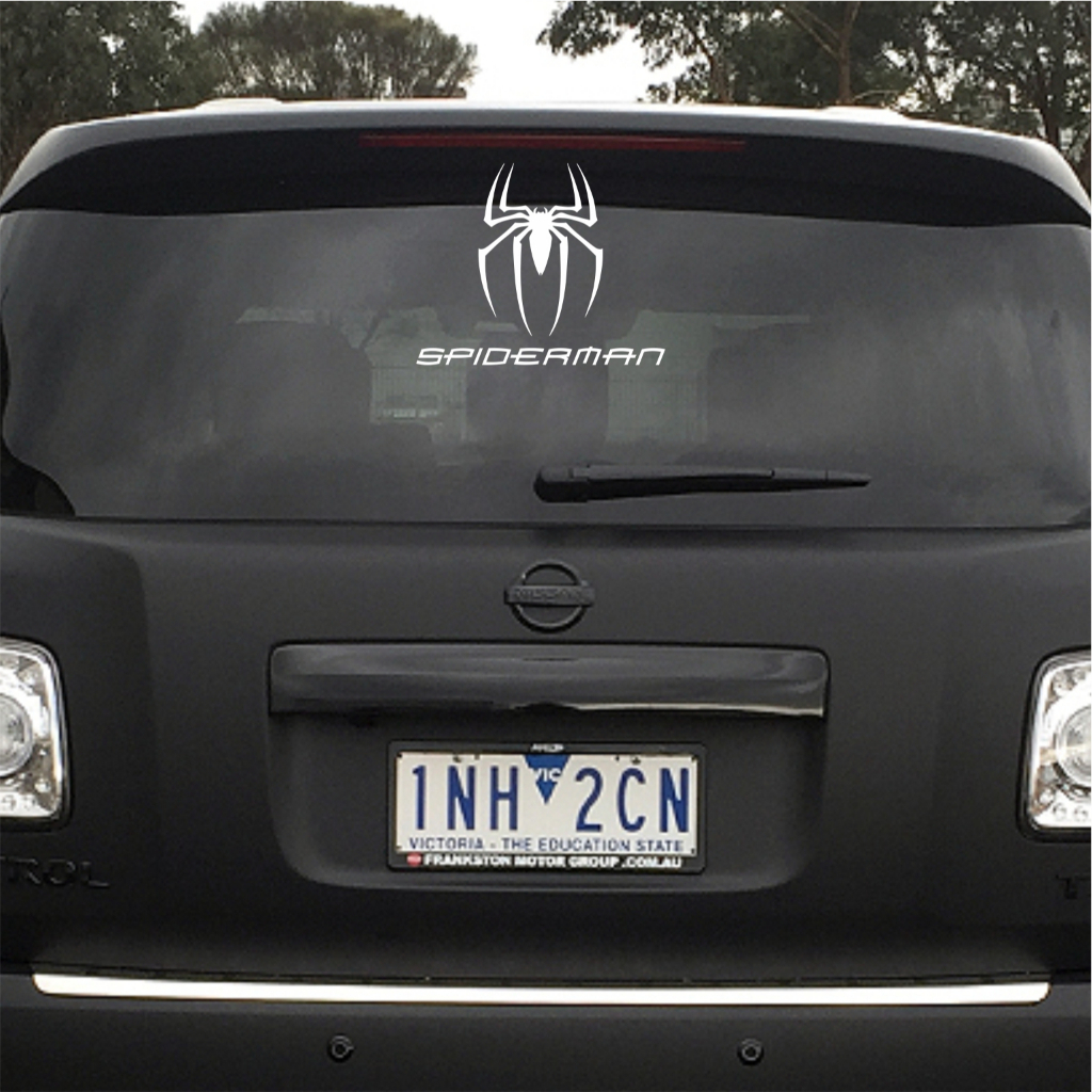 CUTTING STICKER MOBIL SPIDERMAN STIKER KACA MOBIL KEREN