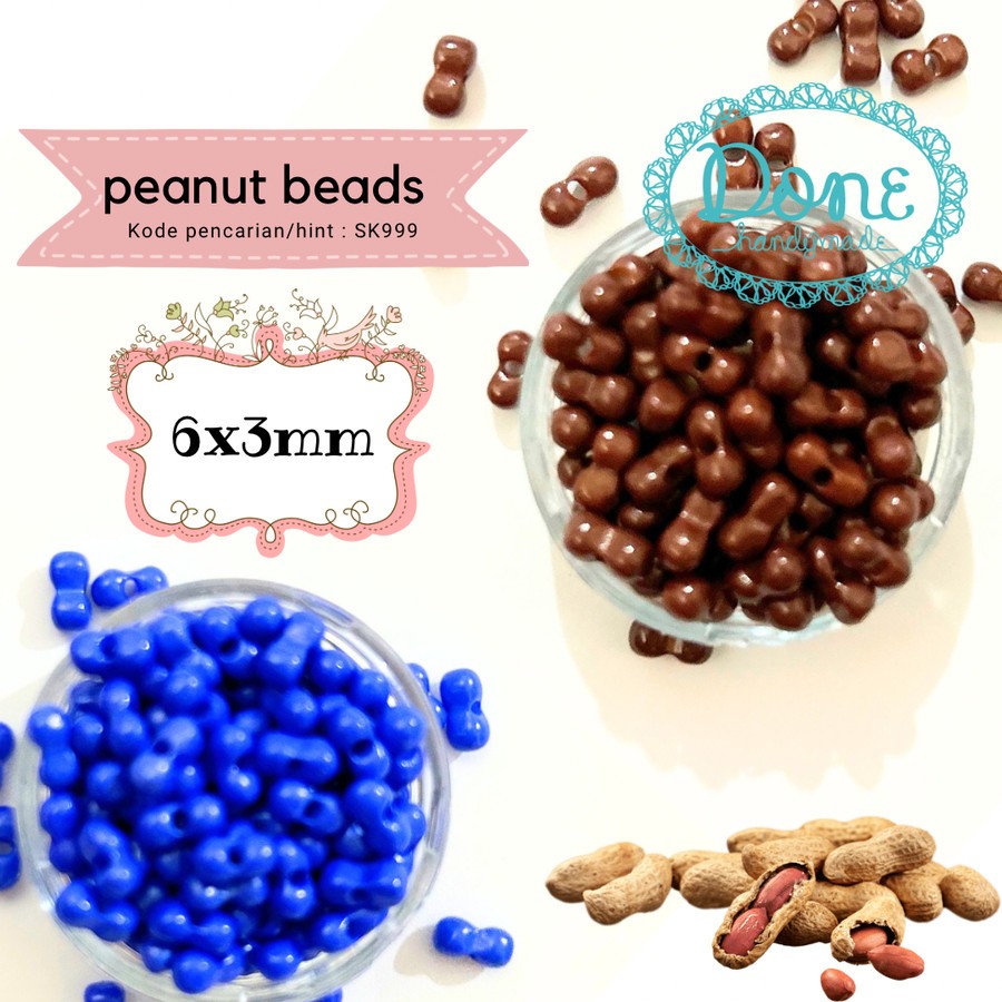 done handymade manik kacang peanut bean beads sk999 diy meronce straphone manik lonjong manik ronce