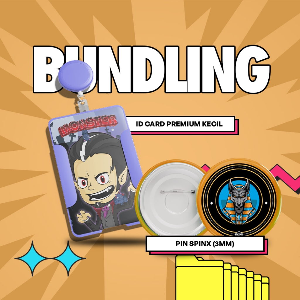 

[PAKET BUNDLING] ID Card PREMIUM Ukuran Kecil + Pin Model SPINX Ukuran 3mm - Isi 2 pcs - Sepasang