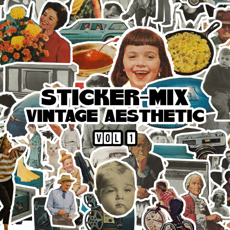 

Sticker Pack Vintage Aesthetic Vol. 1 Collage Stiker case hape laptop