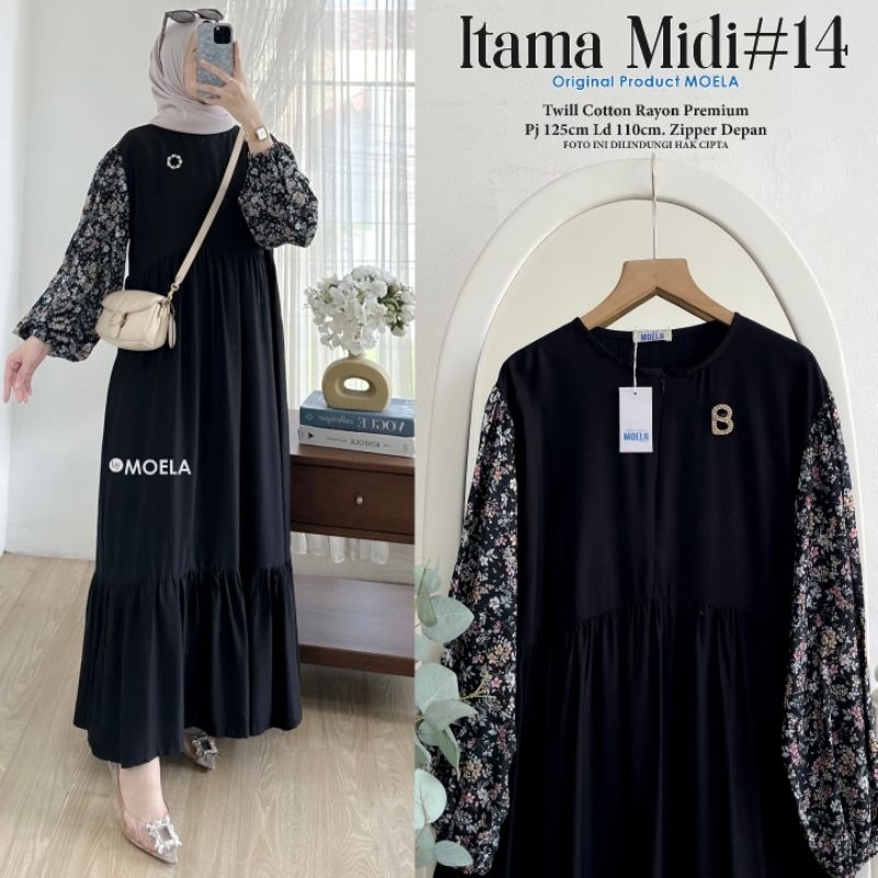 [New] Itama Midi Dress Mewah Pesta Kondangan Premium Ori by Moela