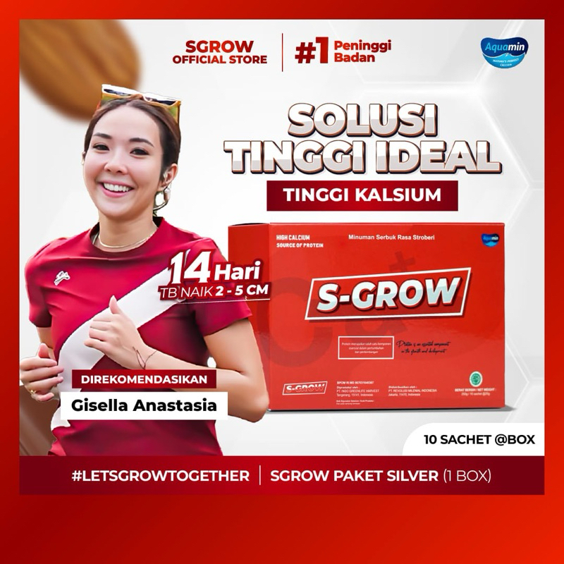 

SGROW Peninggi Badan Terbaik -1 BOX ( 10 Sachet) Best Seller