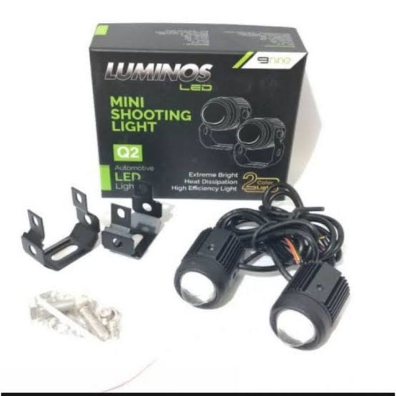 Lampu led sorot d2 laser luminos 2 pcs ples kipas original