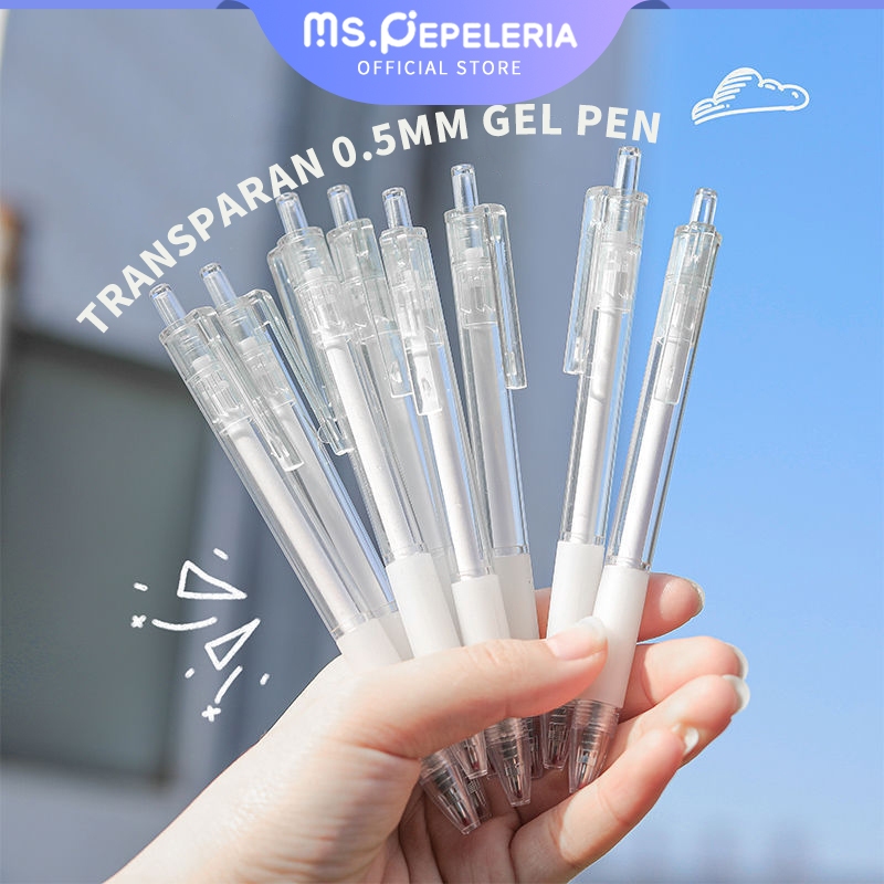 

ins style Gel Pen Transparan 0.5mm Black Ink student Signature pen-Ms.Pepeleria