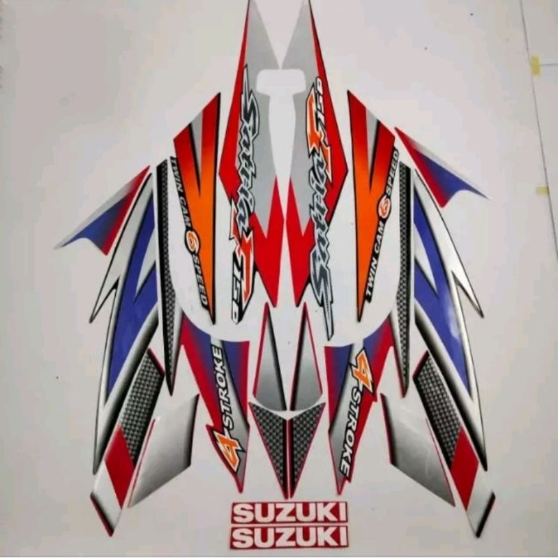 striping sticker lis body suzuki satria f fu 150 cbu thailand 2005 2006 merah