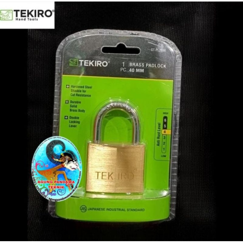 TEKIRO Gembok kunci Kuningan 40mm