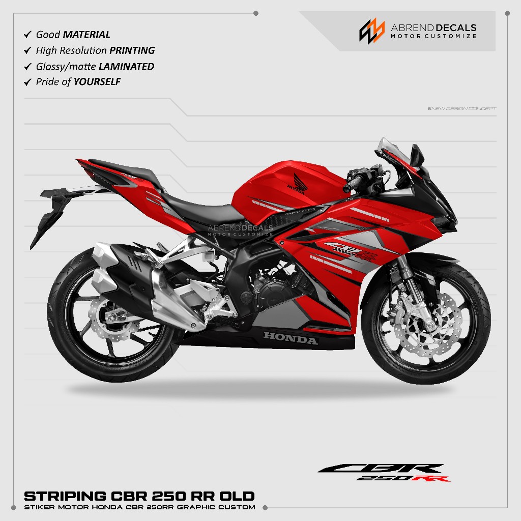 DECAL STRIPING CBR 250 RR GRAFIS CUSTOM / STIKER CBR 250RR / HONDA CBR 250 RR OLD / STOCK DECAL