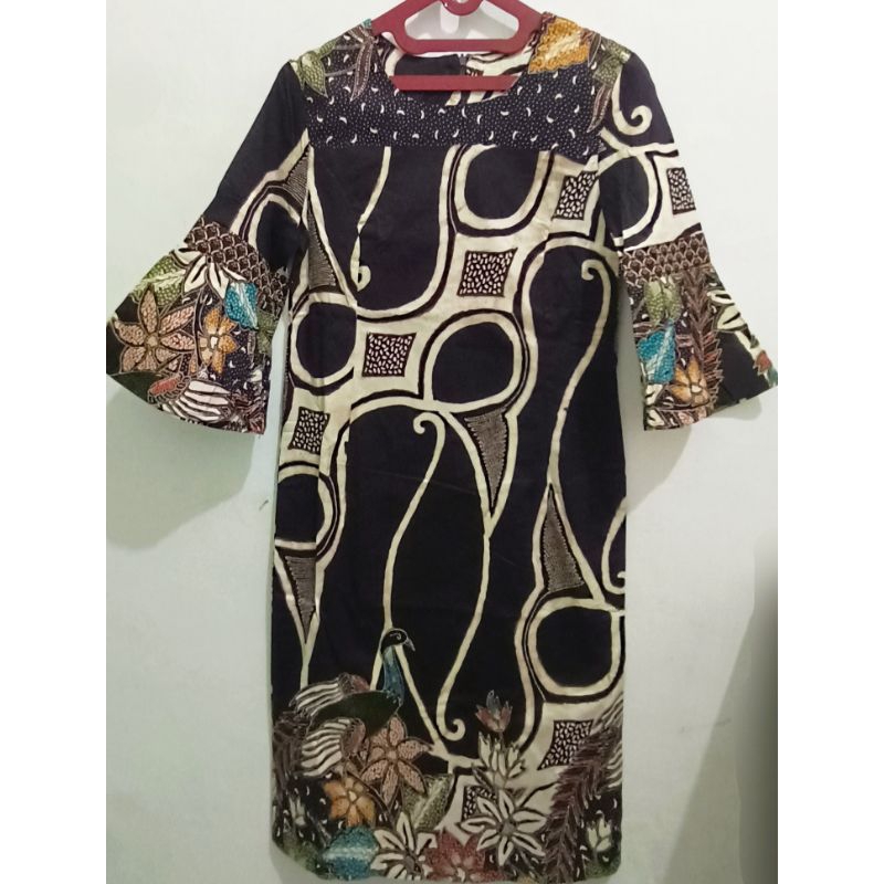 Dress Batik Tangan Lonceng Dress Batik Kekinian Dress Batik Cokelat