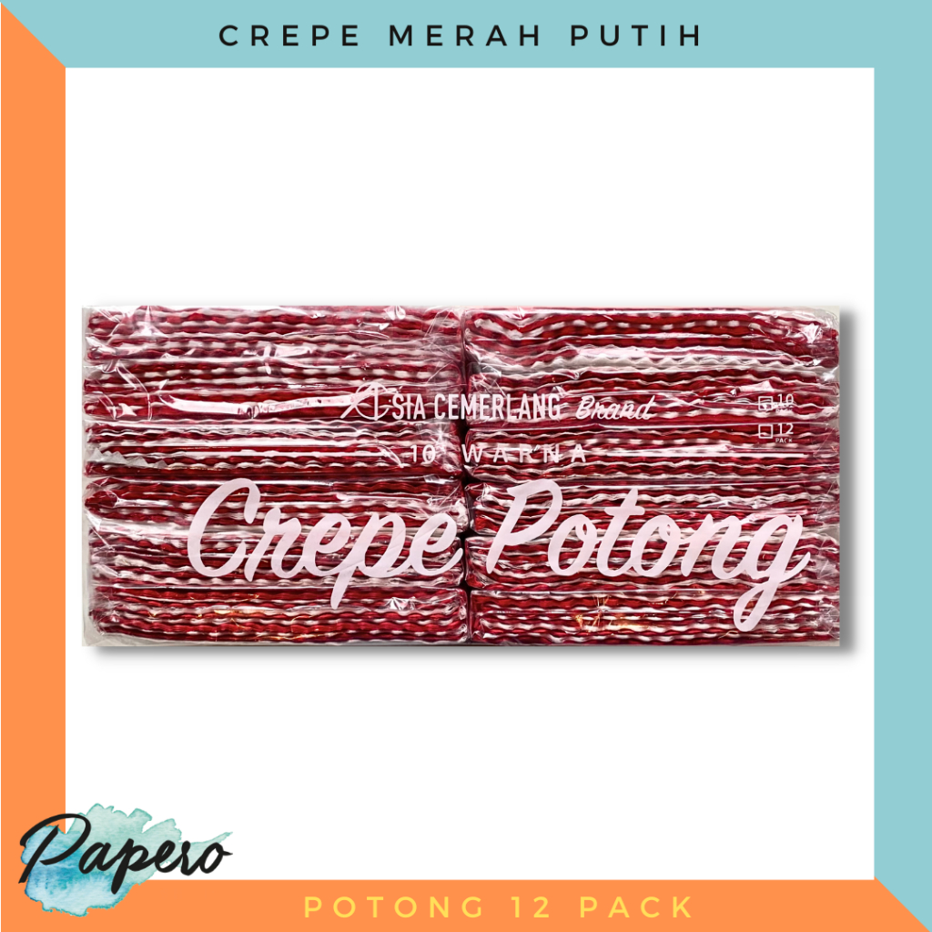 

Crepe / Krep Potong Merah Putih 17 Agustus HUT RI 12 Pack