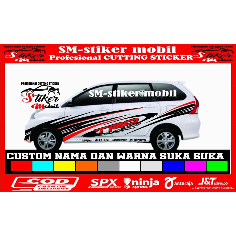 stiker mobil avanza xenia innova veloz sigra calya dll stiker TRD stiker cutting