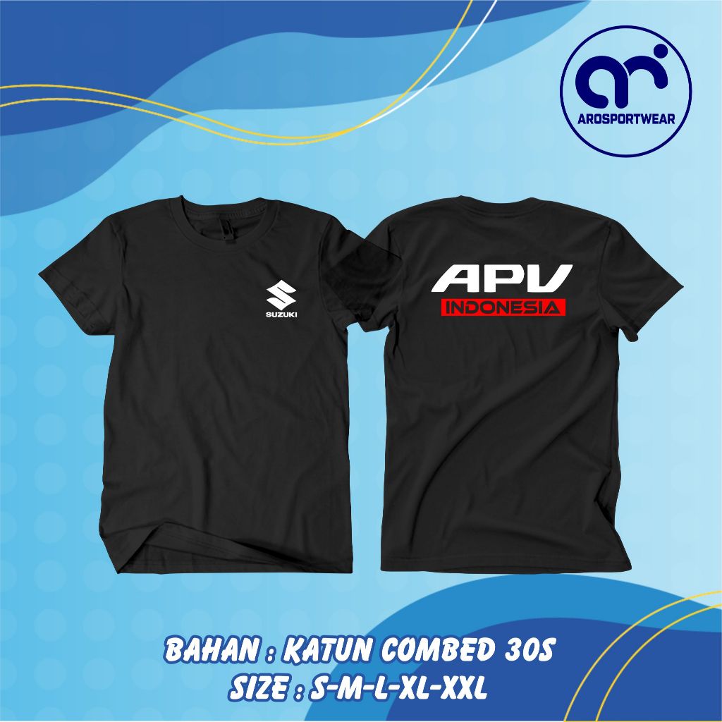 AROSPORTWEAR - KAOS SUZUKI APV CLUB INDONESIA KATUN COMBED 30S V2