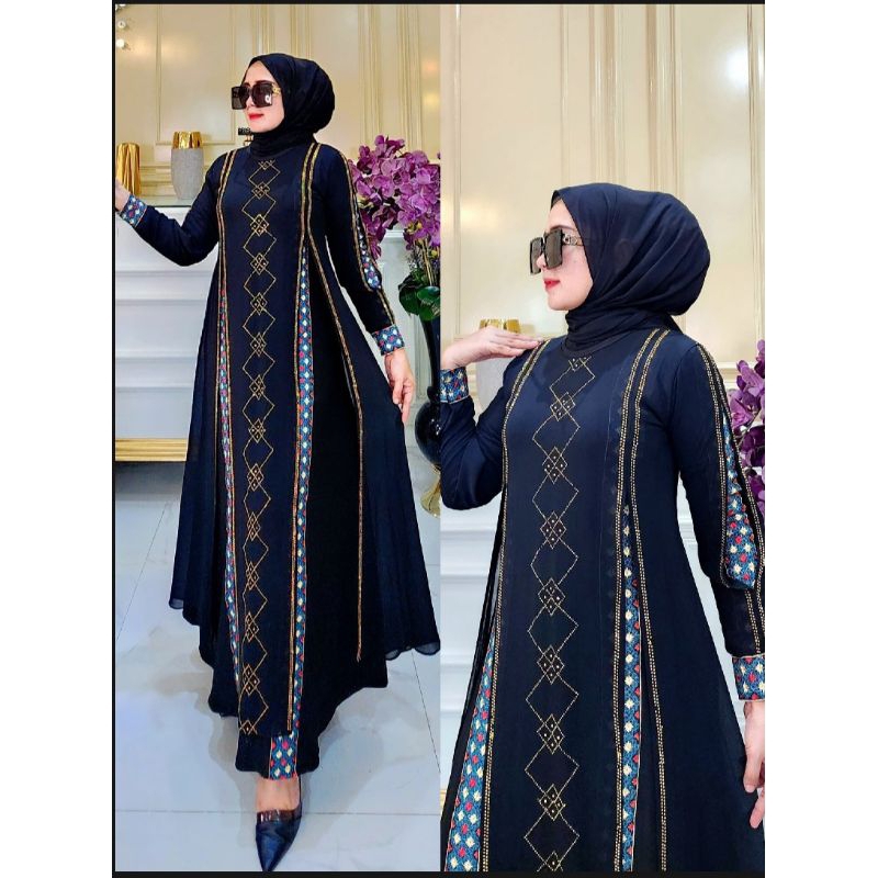 Gamis Abaya Turky Arab Hitam Fashion Muslimah