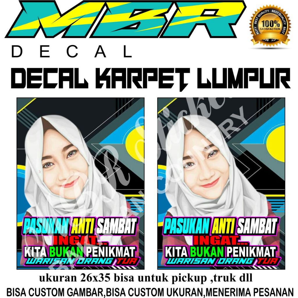 STIKER KARPET LUMPUR,STIKER KARPET CUSTOM,STIKER KARPET GAMBAR,DECAL KARPET LUMPUR
