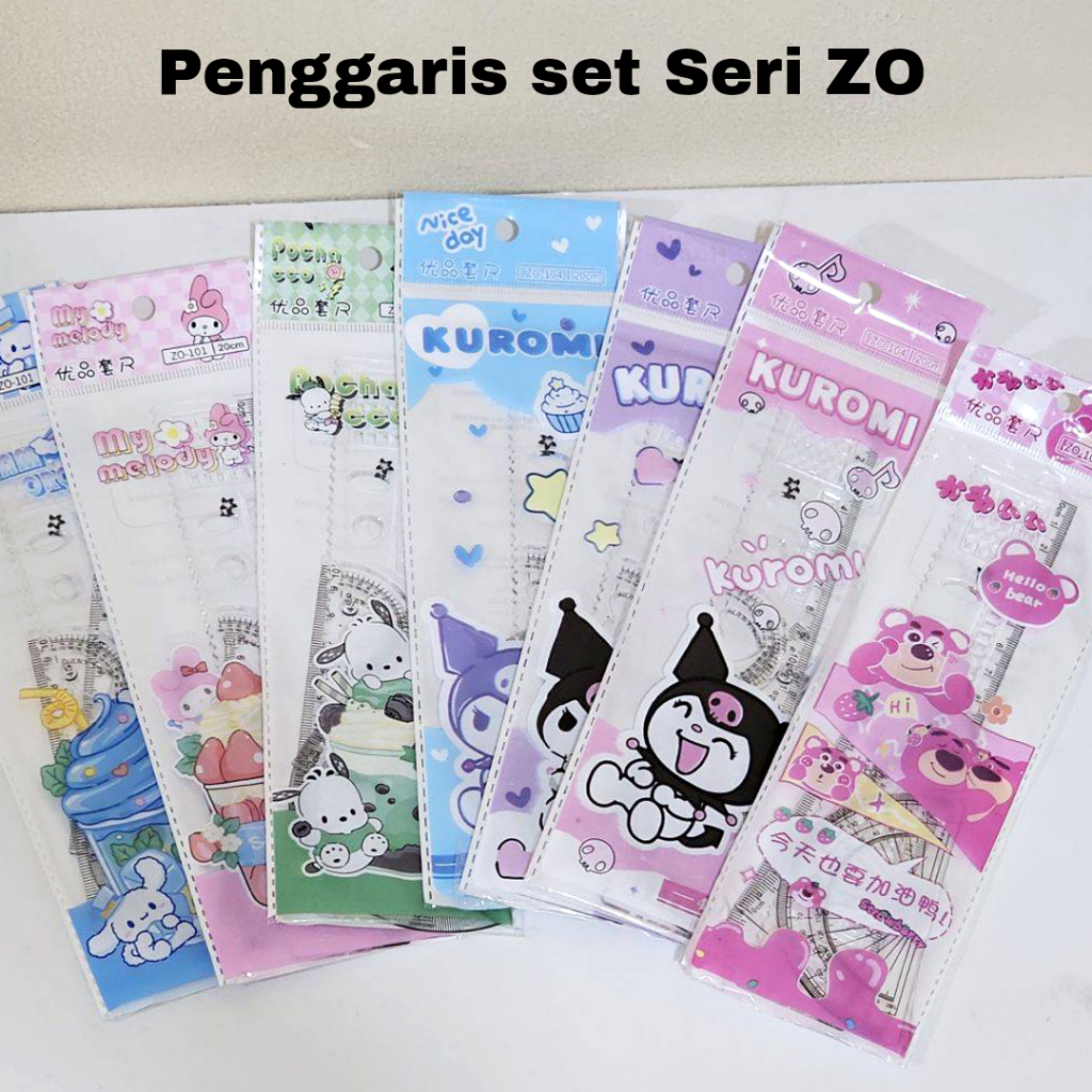 

GG Penggaris set 20cm Packing OPP(minimal 12)/Garisan Set/ruler Set