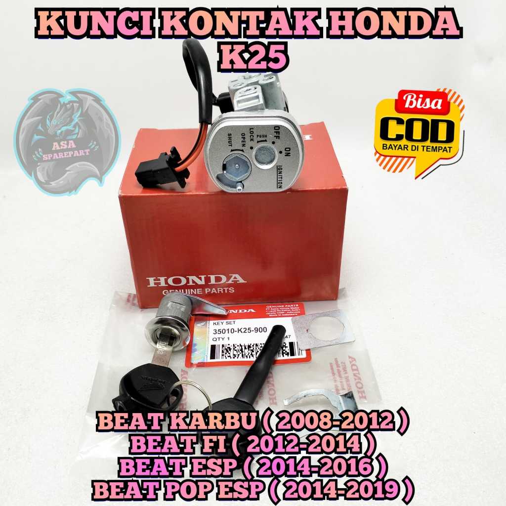 KUNCI KONTAK K25 ASLI ORIGINAL HONDA BEAT FI , BEAT KARBU , BEAT ESP , BEAT POP ESP STATER HALUS KEY