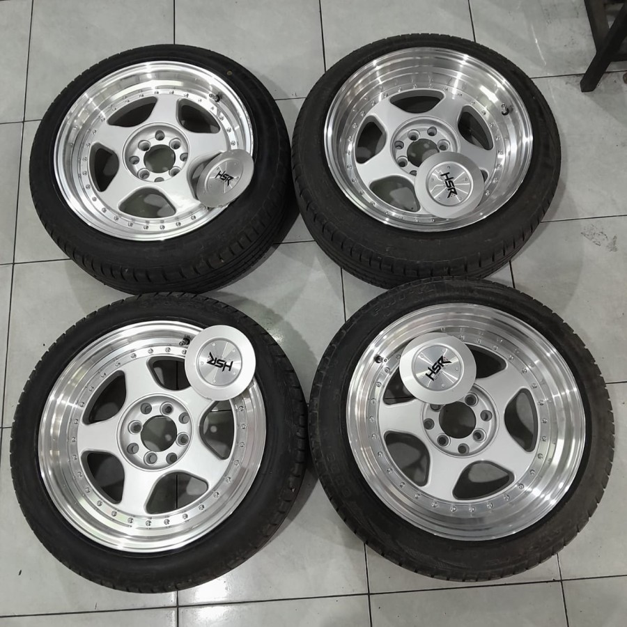 Velg Mobil Bekas Ring 16 Lubang 4 PERUGIA HSR R16X7,5-8,5 8X100-114,3 ET35-25 BAN 195 50 R16