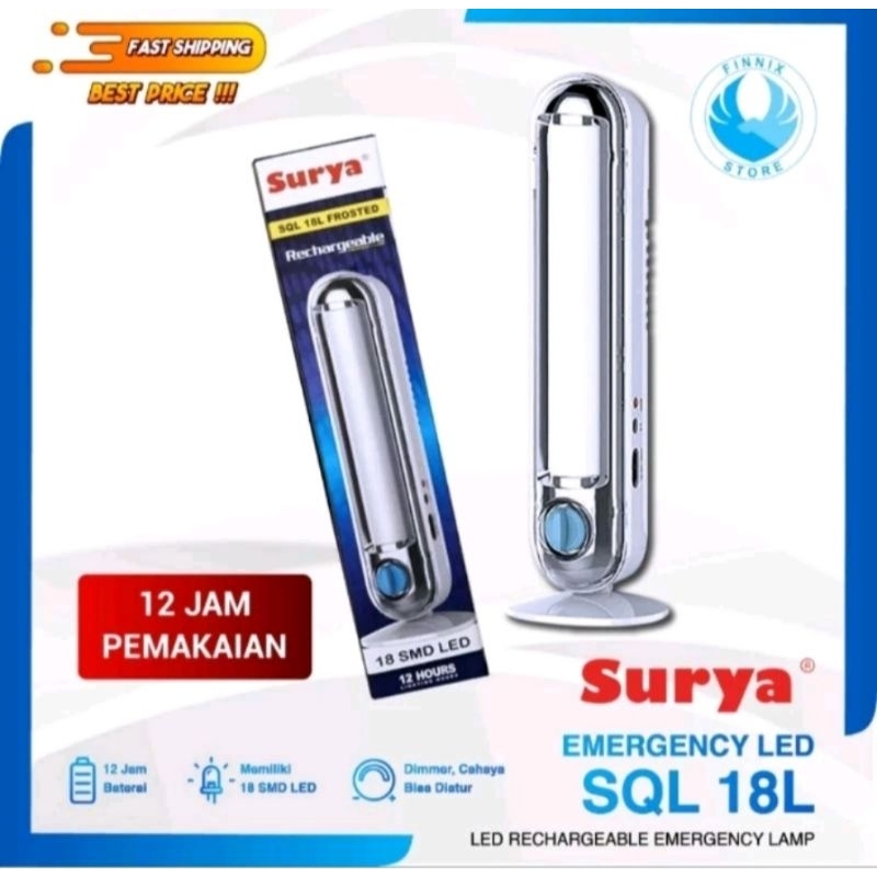 02 SQL 18 L Lampu Emergency Tahan 12 jam Lampu Cas Darurat Lampu Emergency