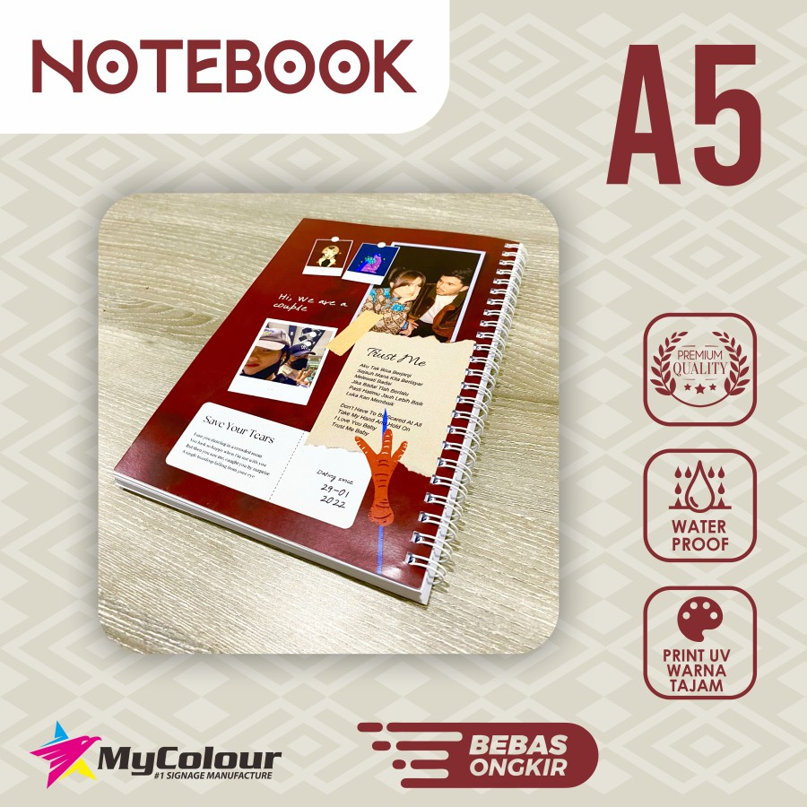

Notebook custom a5 spiral / lem jilid