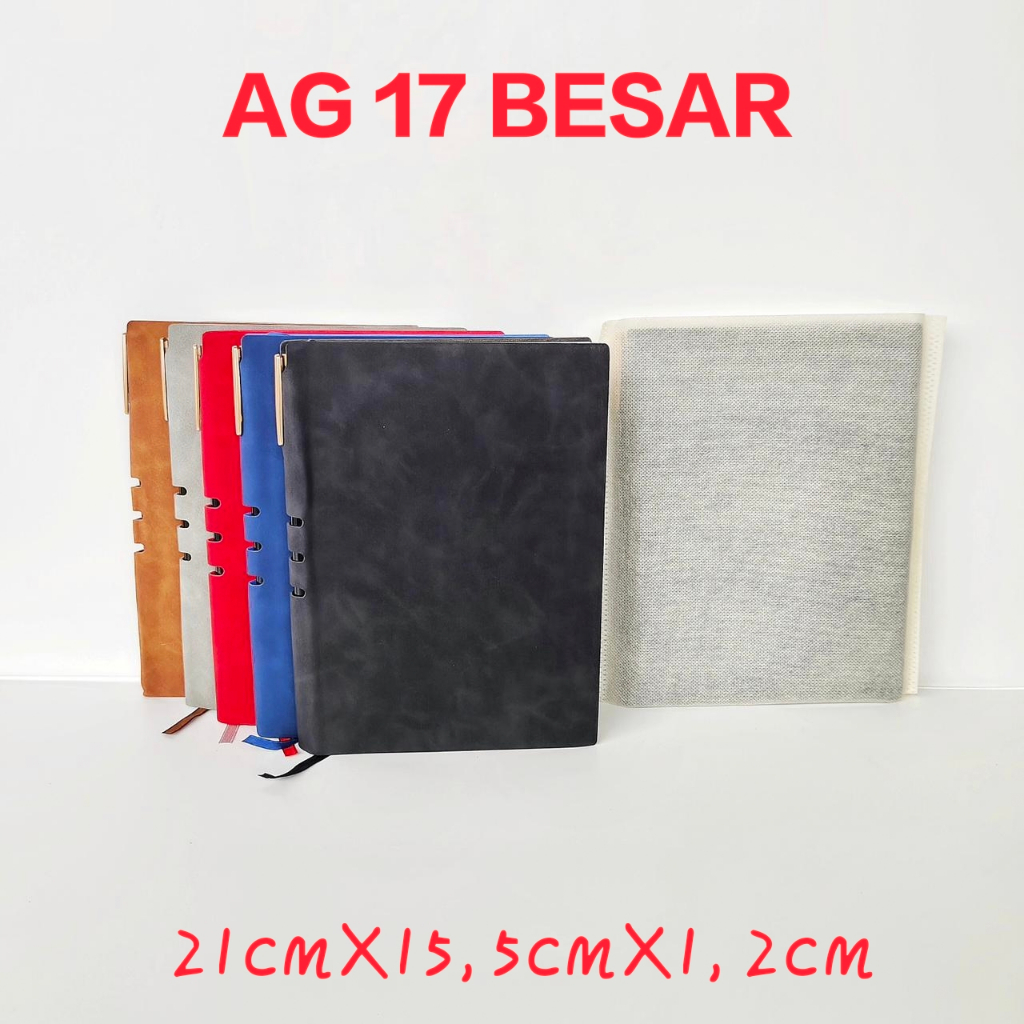 

ag 17 besar, buku agenda memo, kekinian, buku tulis, note book, buku jurnal harian cover kulit untuk bisnis harian kantor,sekolah, kantor bisa custom logo