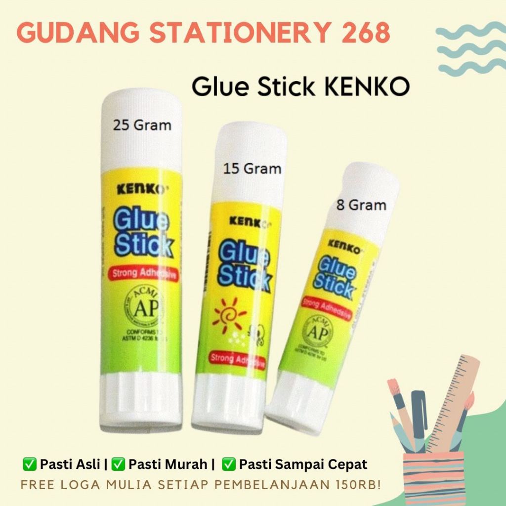 

Glue Stick KENKO 8gr 15gr 25gr / Lem Stick KENKO 8gr 15gr 25gr / Lem Kertas KENKO Stick