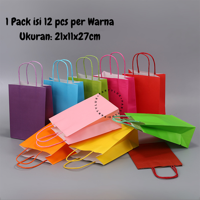 

12pcs Paper Bag Kado Polos / Paperbag Tas Goodie Bag