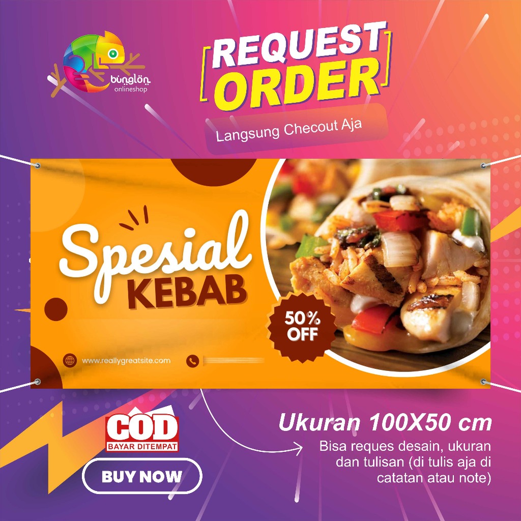 Spanduk Banner Kuning Minimalis Spesial Menu Spanduk Lanskap