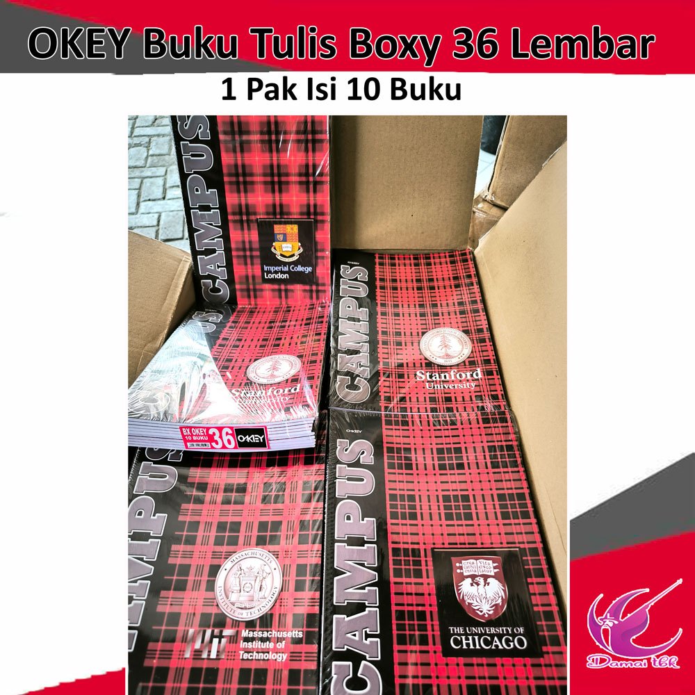 

Buku Tulis Boxy Okey 36 Lembar / Buku Tulis Campus Boxy 1 Pak Isi 10 Buku