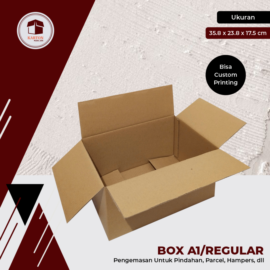 

BOX A1/REGULAR UK. 35 x 24 x 17,5 cm -Box Kemasan/Box Packing/Box Sembako/Box Parcel