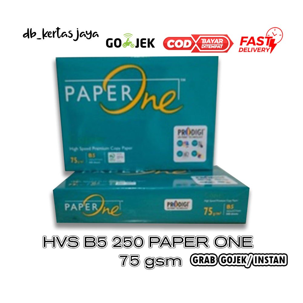 

Paperone Kertas HVS B5 1 rim atau 500 lembar 75 gram, white