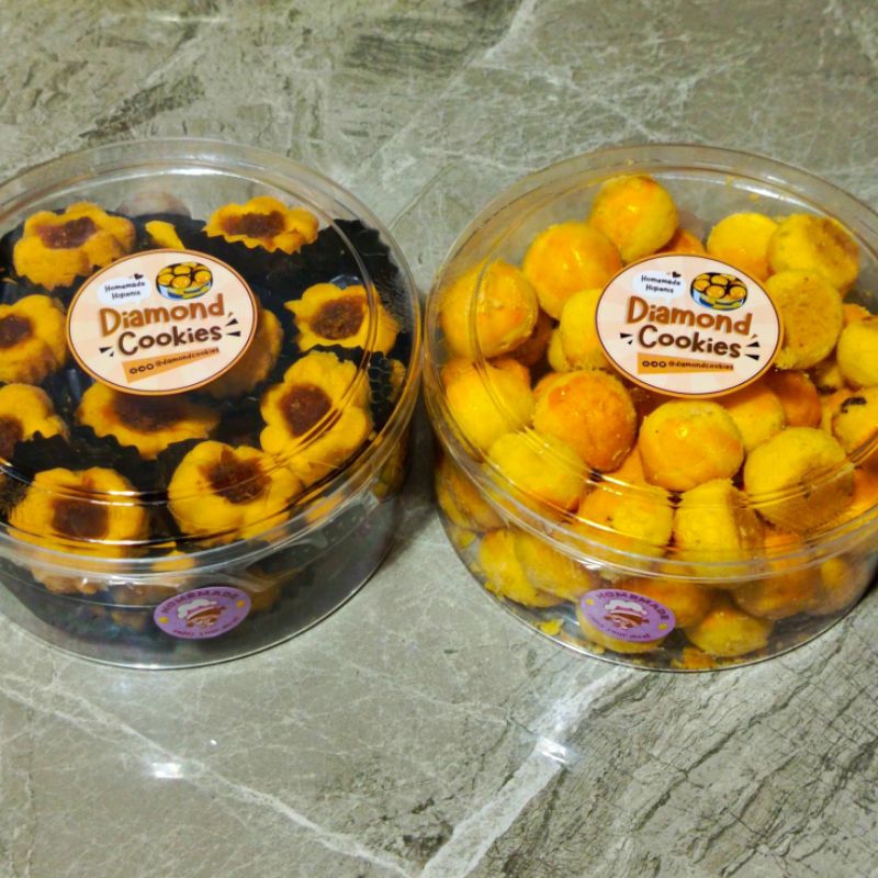 

【 DIAMONDCOOKIES 】PAKET BUNDLING JUMBO 2!! ( Thumbprint Nanas - Nanas Coklat ) • WISMAN • Premium • Mika Bulat • Isi 2 Mika Bulat