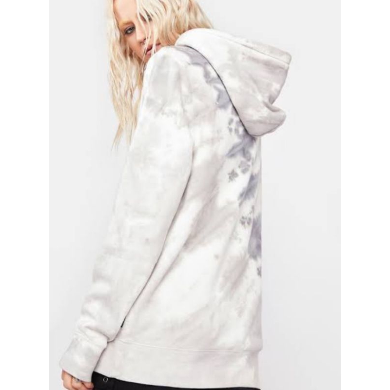 Hoodie Champion Pria Wanita Galaxy Tie Dye Embroidered C & Script Applique Hoodie