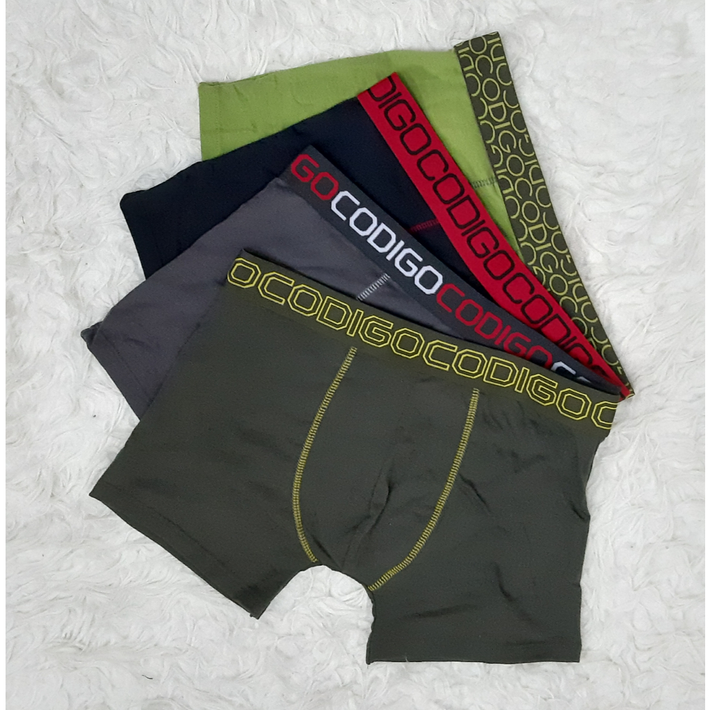 RVC75 - CODIGO 3pcs Celana Dalam Boxer Pria M L XL CD Cowok Katun Polos Pakaian Dalam Laki-laki Unde