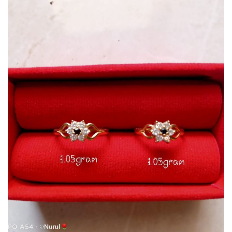 Cincin perak bunga mata hitam / silver perak