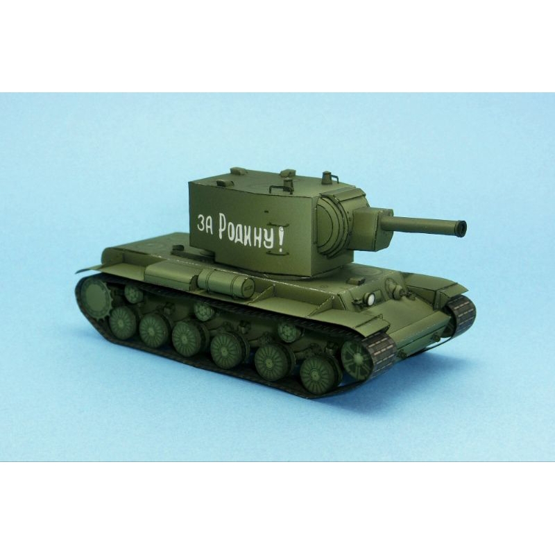 Lembaran pola papercraft tank KV 2 skala 72 (2BS-A10)
