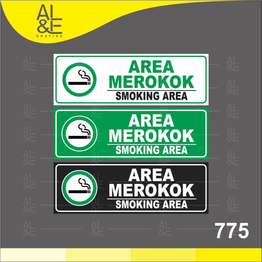 

775 - Stiker Area Merokok, Smoking Area, Sticker Vinyl, Tahan Air, Stiker Premium