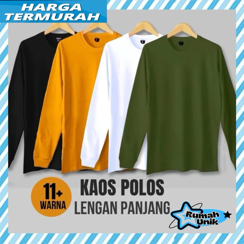 Kaos Polos Premium  Cotton Lengan Panjang / Kaos Polos Lengan Panjang