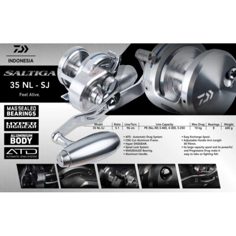REEL DAIWA SALTIGA 35NL HANDLE KIRI