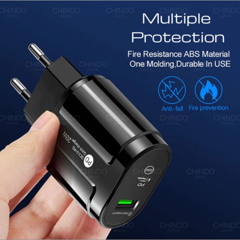 Adaptor Charger Fast Charging USB Type C Kepala Charger 20W 38W Adaptor Pengisi Daya Cepat
